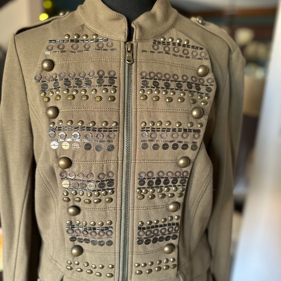 INC knit embellished jacket. - Picture 2 of 3